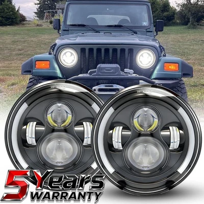 For Ford Econoline E100 / E150 / E200 / E250 / E300 1969-1978 7" inch Headlights - Image 1 of 4