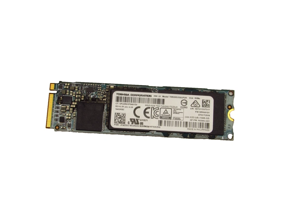 Unidad de estado sólido SSD M.2 NVMe 256 GB THNSF5256GPUK 902943-001 Toshiba Foto 1 de 1