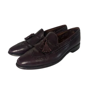 Allen Edmonds Grayson Tassel Loafers Burgundy Leather Dress Shoes 10.5 C - Picture 1 of 15