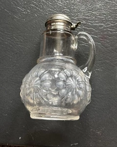 Victorian 1880’s Opalescent “Sunflower” Syrup Pitcher with Silverplate Lid - Picture 1 of 11