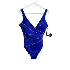 Miraclesuit Horizon Sapphire Dark Blue One Piece Swimsuit Size 16 NWT - Picture 1 of 4