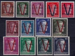 SAULGAU (WURTTEMBERG) GERMANY 1945 SET OF 12+ LATER 80PF, FINE/ONLY GUM ON 80PF - Picture 1 of 1