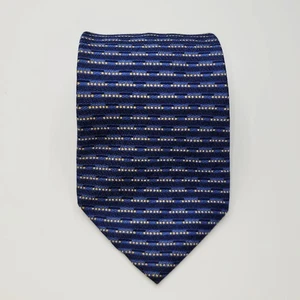 Perry Ellis Men's Silk Tie Blue Textured Stripe Dot Pattern Classic Necktie - Picture 1 of 3