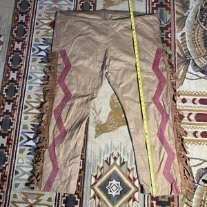 MLC alte Vintage Indianer Indianer Leggings Chaps mit Fell Fransen - Bild 1 von 9