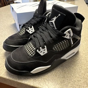 Air Jordan 4 Retro 'White Thunder' GS Size 5Y Pre-owned Sneakers FQ8213-001 - Picture 1 of 10