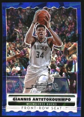 2019-20 Contenders Optic Front Row Seat Blue Crackd Ice #2 Giannis Antetokounmpo - Image 1 of 2