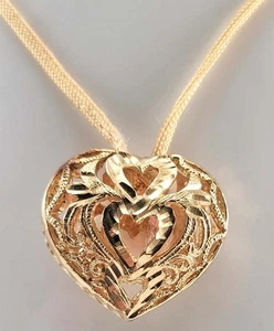 Vintage Novelty Puff Heart Light Necklace - Picture 1 of 4