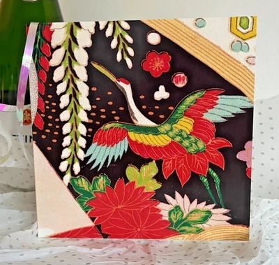 JAPANESE ART CARD;PHOENIX ;BLANK;RED/BLACK;BIRTHDAY;TOP SELLER;EXCLUSIVE UK MADE - Image 1 of 4