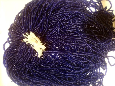 VTG 825G COBALT BLUE TRANSPARENT GLASS BEADS 3x5mm  #111525a CLOSE OUT - Image 1 of 4