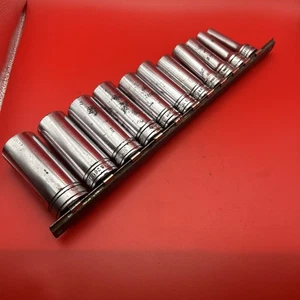 Snap-On SFS081-SFS281 11PC SAE 6PT 3/8" Drive 1/4"-7/8" Deepwell Socket Set - Picture 1 of 12