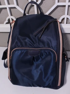 AIMEE KESTENBERG Zip Rome Big Padded Backpack Computer Bag Navy Blue College - Picture 1 of 15