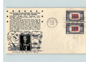 NORWAY, Overrun Country in World War II, CROSBY photo cachet of King Haakon VII, - Foto 1 di 1