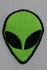 9cm X 6cm Custom UV Green Alien Head Embroidered Sew On Patch.