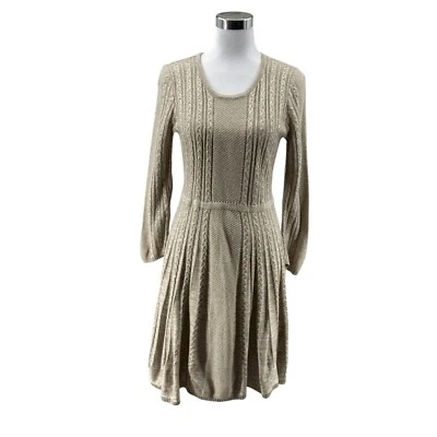 Vestido Suéter Marc New York Andrew Marc Mujer Medio Tostado Cable Tejido Ajuste y Acampanado Foto 1 de 4