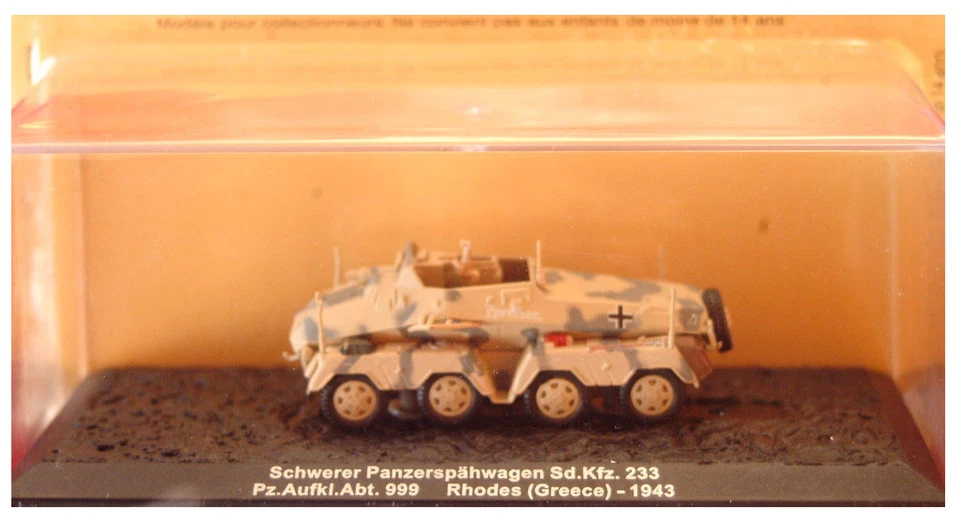  TANK CARRO ARMATO SCHWERER PANZERSPAHWAGEN RHODES GREECE 1943 n.C -1:72 - Immagine 1 di 1