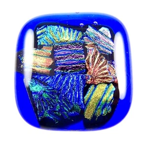 Perillas de cajón de gabinete de vidrio DICROIC azul cobalto arco iris cocina baño - Imagen 1 de 12