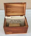 Vintage Cedar ￼Dovetailed Index Card File Box Recipe Wood Hinged 5 1/2” Long