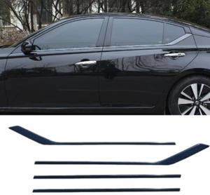 4PCS Black Titanium Car Window Molding Strip Trim For Nissan Altima 2019-2024 Q - Picture 1 of 5