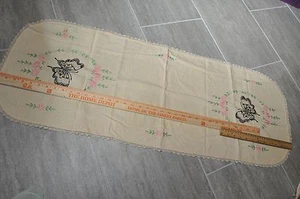 	Vintage dresser scarf, Butterfly design, 40”  - Picture 1 of 1