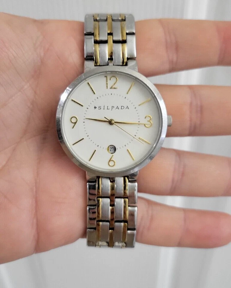 SILPADA Reloj Hombre Acero Inoxidable Dorado 2 Tonos Vestido  Foto 1 de 4
