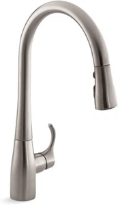 Kohler 596-VS Simplice Pull Down Kitchen Faucet 3-Spray Vibrant Stainless - Picture 1 of 6