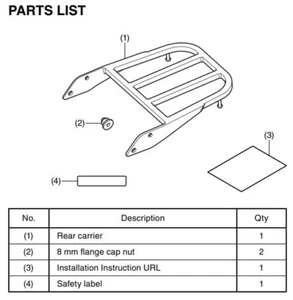 2014-2018 GENUINE HONDA CTX700/N REAR CARRIER 08L70-MJF-A00ZP - Picture 1 of 3