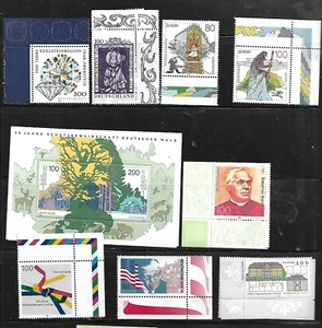 Deutschland # 1962-1970 postfrisch Briefmarken von 1997 mit Eckstein angebracht - Bild 1 von 1