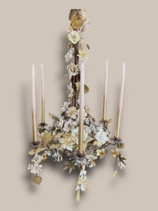 Elegante Candelabro De Metal Con Flores Hecho A Mano 100Cm Óxido 3,8Kg - Imagen 1 de 22