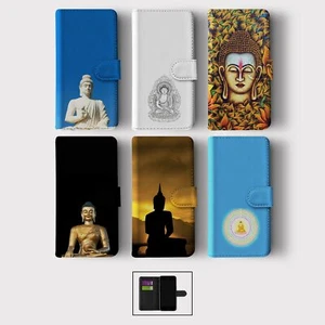 CASE FOR IPHONE 16 16E 15 14 12 SE PRO WALLET FLIP PHONE COVER BUDDHA BUDDHISM - Picture 1 of 8