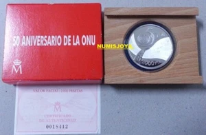 España 2000 Pesetas Plata año 1995 50 ANIVERSARIO DE LA ONU. Peso 27 gr. - Foto 1 di 2