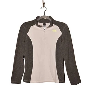 Pullover polar grande THE NORTH FACE $75 blanco gris 1/4 cremallera para niña - Imagen 1 de 4