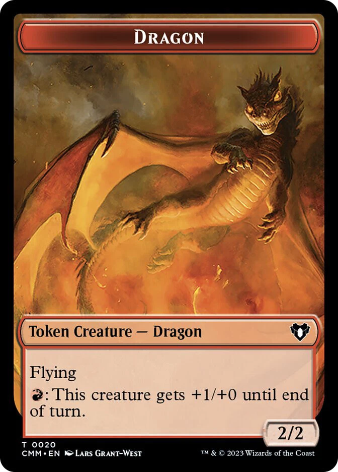 MTG {Dragon Token} (2/2) // {Soldier Token}  - Commander Masters #T20T09 - Image 1 of 1