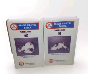 Gracie Jiu Jitsu Basics Volumes 2 And 3 Two Tape Set - VHS 1992 Self Defense - Picture 1 of 5