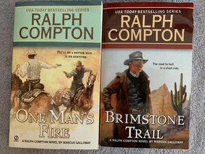 One Man's Fire,Brimstone Trail,2 Ralph Compton/Marcus Galloway Western pb Novels - Picture 1 of 1
