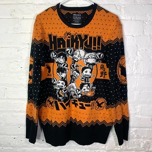Haikyu Sweater Boxlunch Karasuno Crows Chibi Team Holiday Exclusive Size Medium - Picture 1 of 3