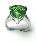 R71313G Classic Mt St Helens Green Helenite (13x13mm) Sterling Silver Ring