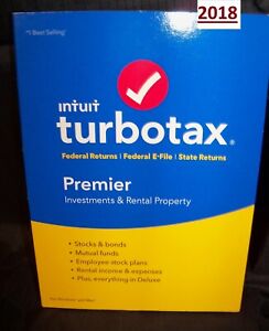 2018 TurboTax Premier 2018 Federal + E-File State Window / Mac Sealed New ‼️ New