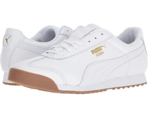 Puma Roma Classic Gum 366408-01 Sneaker Mens White Team Gold Leather Shoes FD635 - Picture 1 of 42