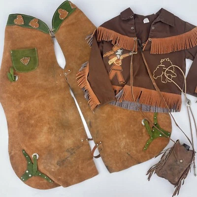 Disfraz de vaquero vintage para niños, gorras de cuero real • talla 4-5 Foto 1 de 4