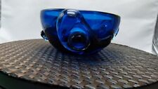 Bohemia art glass blue bowl 0.95kg
