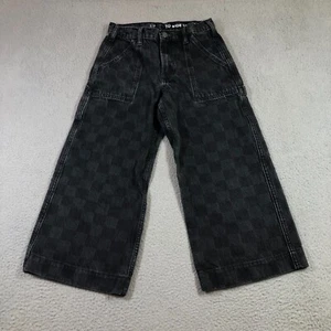 gap long shorts jorts teens 10 black check patters baggy y2k style skate - Picture 1 of 16