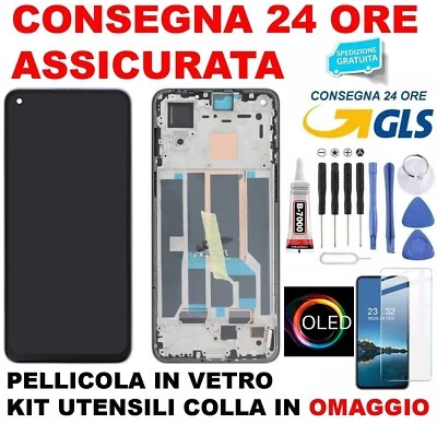 DISPLAY OLED + FRAME PER ONEPLUS NORD 2 5G DN2101 DN2103 TOUCH SCREEN VETRO NERO
