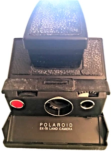 VINTAGE BLACK POLAROID FOLDING INSTANT SX-70 FILM LAND CAMERA UNTESTED - Picture 1 of 8