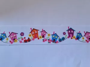2 meters of house print grosgrain ribbon 1" wide - Picture 1 of 1