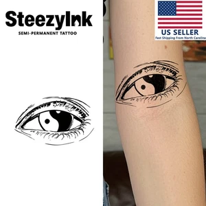 SteezyInk temporäres Tattoo Yin & Yang Auge hält bis zu 2 Wochen 4 x 4 Zoll - Bild 1 von 6