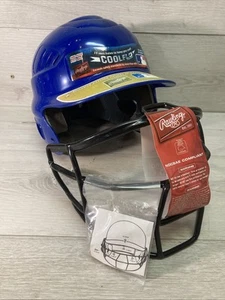 Neu Rawlings CoolFlo mit Gesichtsschutz Erwachsene Batter Helm blau Baseball Softball - Bild 1 von 10