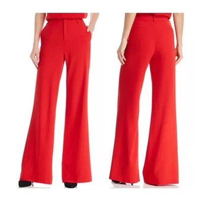 Alice And Olivia Paulette Pant High Rise Wide Leg Pants In Bright Orange Size 14 - Image 1 of 4