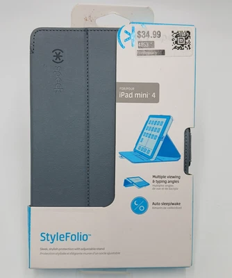 Speck Style Folio Case for iPad Mini 4 Gray Protective Cover Stand Sleep Wake - Image 1 of 4