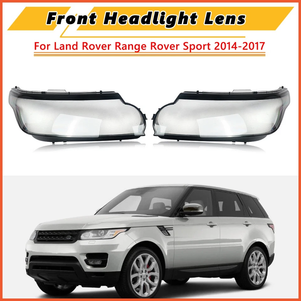 Par de cubiertas de lentes de faros delanteros para Land Rover Range Rover Sport 2014-2017 Foto 1 de 4