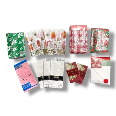 Asstd Oblong Rectangle Tablecloth Napkin Lot Table In A Bag Flannel Cotton Poly - Image 1 of 4